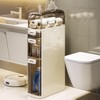 4-Tiers Slim Bathroom Storage Cabine,Waterproof Narrow Storage Cabinet,Space-Saving Vertical Organizers