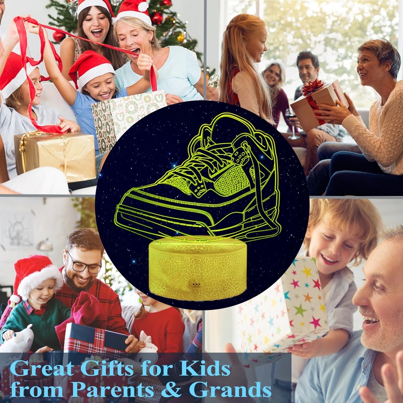 POSSHE 3D Illusion Night Light Lamp, 16 Colors Changing, Remote