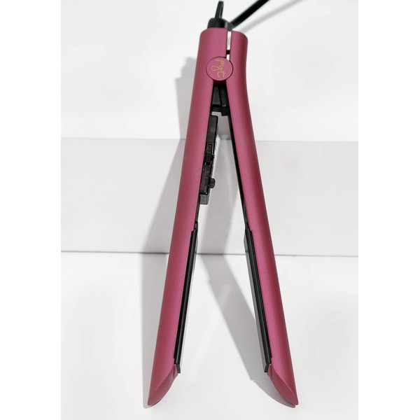Luxe Hair Straightener 1’’ Ceramic Flat Iron for Professional Styling. Dual Voltage 110/240, for Straighten, Curl or Wave. (Rose Quartz)