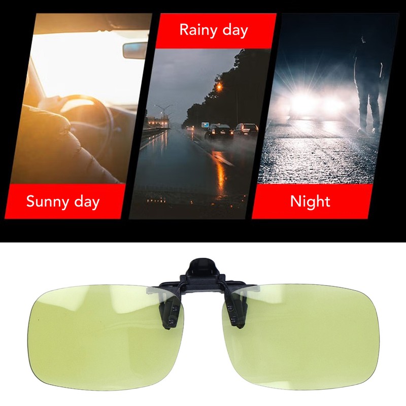 Polarized Clip On Glasses Day Night Duel Use Portable Polarized