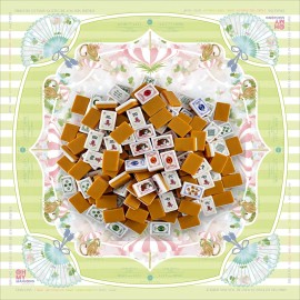 American Mahjong Set 160PCS 36mm 4-Layer Engraved Acrylic Amber Tiles Floral Bird Mat 28 Designs Winslow 1920 4-PlayerColor: Turmeric Crane Tiles and Mats29