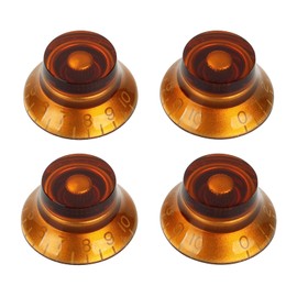 Banworks '50s Guitar Control Knobs 24-Spline Imperial Konbs 2 Tone 2 Volume 6mm (15/64") Knobs Top Hat Bell Top Hat Knobs for Gibson Les Paul LP SG Style Electric Guitars Pack of 4 JT/XN-07 Amber
