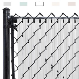 Chain-Link Fence Blade Slats with Bottom Lock (8-ft, White)
