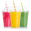 50 x 12oz PET Plastic Smoothie Cups with Dome Lids