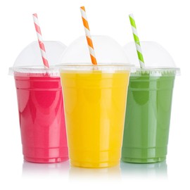 50 x 12oz PET Plastic Smoothie Cups with Dome Lids - Reusable Plastic Cups with Lids - Smoothie Cup with Lids for Smoothies and Milkshakes - Recyclable & Disposable Cups (12oz (50 Pack))
