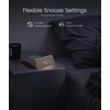 3-in-1 Alarm Clock with Wireless Charging & Night Light, Wood