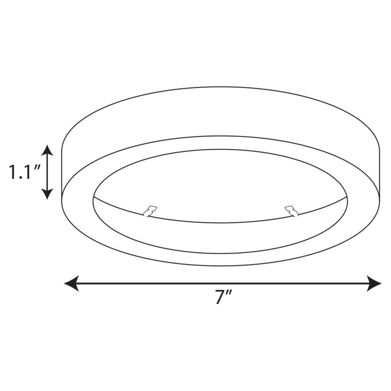 Progress Lighting 7" Edgelit Round Trim Ring Light, Everlume Collection,