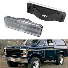 Tonsya Clear Lens For 1980 1981 1982 1983 1984 1985 1986 Ford Bronco F150 F250 F350 Truck Front Corner Turn Signal Parking Lights housings E1TZ13200A, FO2520101