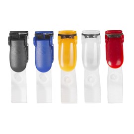 Karteo® ID Plastic Clip Clips Nylon Strap with Plastic Push Button White for ID Card Holder Card Holder