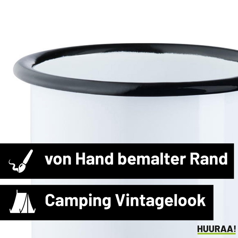 Huuraa Emaille Tasse Downhill Bike Geschenk 300ml Vintage Downhill Geschenkidee