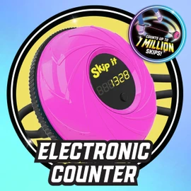 Just Play Skip It Retro Outdoor Toy, Light Up Ball and Digital Counter, Pink, Soft Foam Padded Ankle Ring, 31-inch Long, Screen Free Play, Toys for Kids Ages 5 Up