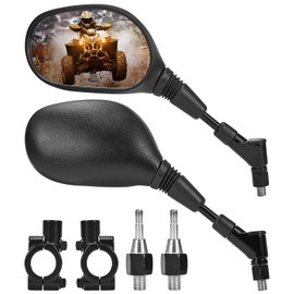 KEMIMOTO ATV Mirrors Multi-angle Adjustable 10MM Motorcycle Mirrors Side Rearview Mirrors for 7/8" Handlebar Compatible with ATV Dirt Bike Scooter Snowmobile