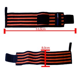Bodyworks Wrist Wraps - Colour: Black/Orange I Bodybuilding I Power Wrist Wraps I Training Aid I Bandage I Wrist