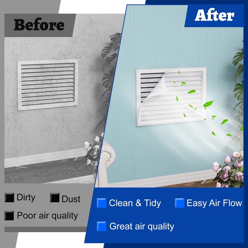 Wintcomfort Air Vent Filter Kit, 39"x39" Cut to Fit Micro