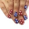 Tyuimhx 4th of July Press on Nails Short Square Red