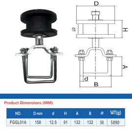 Nylon Sliding Cantilever Gate Rollers for 4" Square Post, 2” Chain Link Fence Gate Frame or Slide Gate