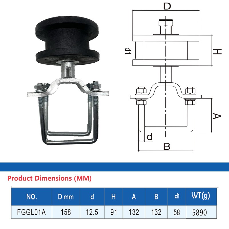 Nylon Sliding Cantilever Gate Rollers for 4" Square Post, 2”