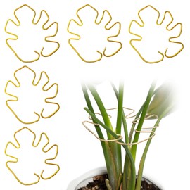 Zalizr 5 PCS Plant Stem Support, Metal Monstera Stabilizer Grapple Holder, Durable Turtle Shell Bamboo Support for Healthy Growth, Easy-to-Use Wear-Resistant Plant Stabilizer (Gold, 16x18 CM)