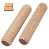SKIR'CO (100 pcs) Wooden Dowels 6 x 20 mm, Grooved