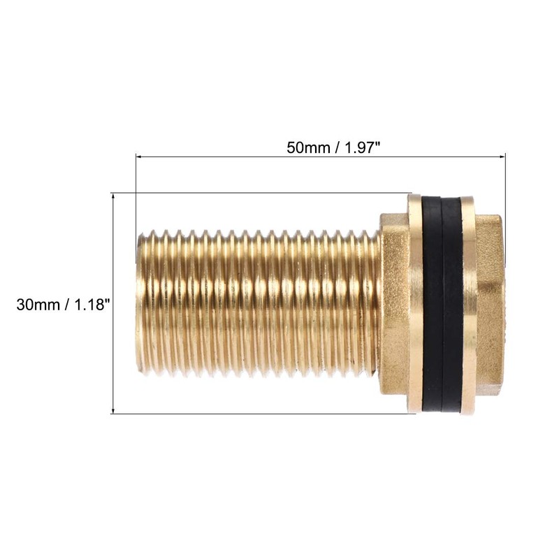 uxcell Bulkhead Fitting, G1/2 Male, Tube Adaptor Connector Hose Fitting,