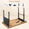 Adjustable Height Workbench Legs with 4 Metal Wheels, Sturdy Industrial