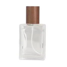 SCOLAND 30/50ml Perfume Bottle Glass Refillable Perfume Atomizer Bottle with Beech Lid Large Capacity Cosmetic Container Travel (Coffee-50ml)