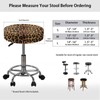Wanyint Brown Leopard Fur Print Stool Covers Round 14-16 Inch