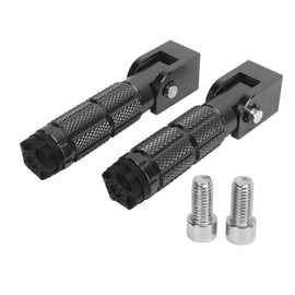 2 Pieces Passenger Foot Pegs for Motorcycles, Foldable Foot Pedal M8 Non-Slip Aluminium Alloy Footrest, Universal for Bicycles, ATV, UTV, Go-Kart (Black)