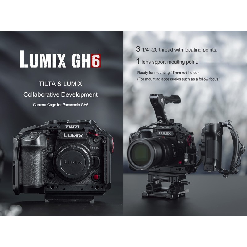 TILTA GH6 Camera Cage TA-T15-FCC-B-2 for Panasonic GH6 Camera Rig