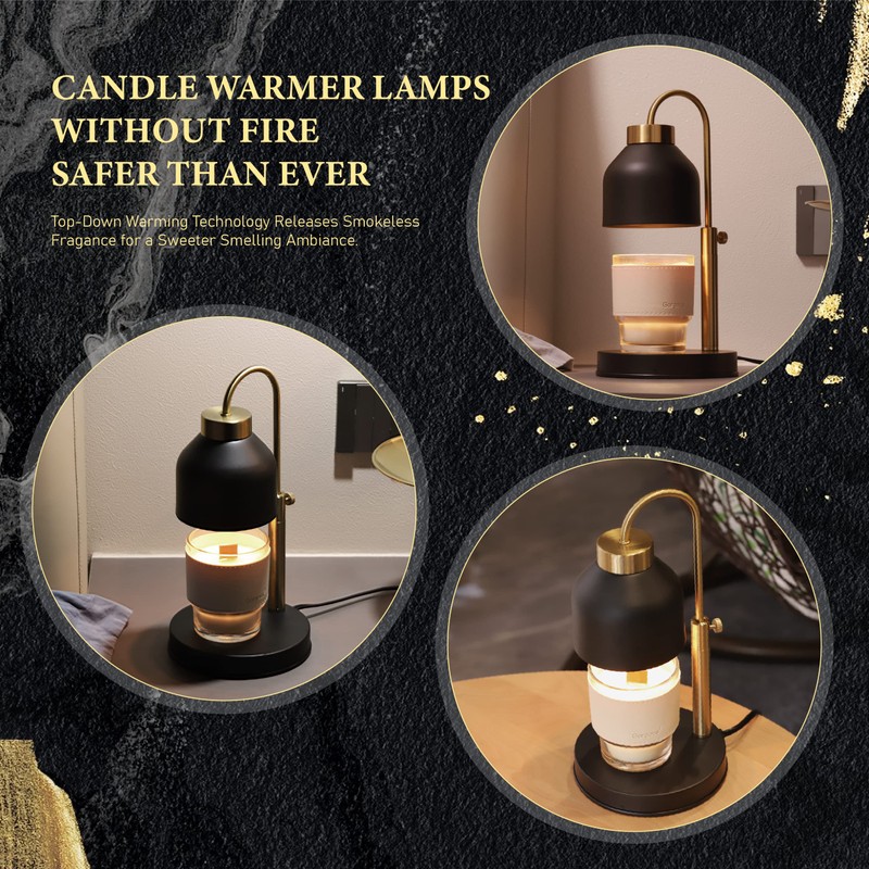 AIKUT Candle Warmer Lamp, with 2 Bulbs,Timer & Dimmer,Height Adjustable
