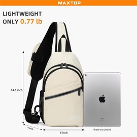 MAXTOP Sling Bag Backpack Crossbody Bags for Women, Large Cross Body Fanny Packs Chest Bag for Travel Hiking Cycling with Detachable Phone Bag