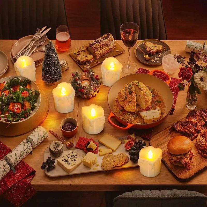 Lecute 24 Velas Led Parpadeantes Amarillas Decoracion Fiesta Boda