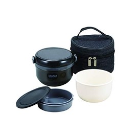 Pearl Metal HB-5466 Insulated Lunch Box, 14.2 fl oz (420 ml), BK Denim, Lunch Box, Bag Included