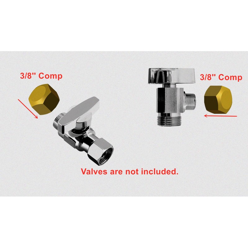 30-Pack Brass 3/8'' Compression Bathroom Angle Stop Shut-off Faucet Valve