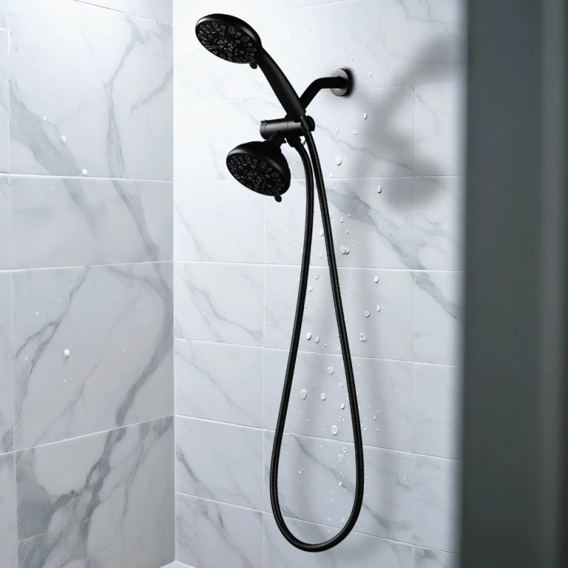 Matte Black Insert Stainless Steel Hand Held Shower Tube Bathroom