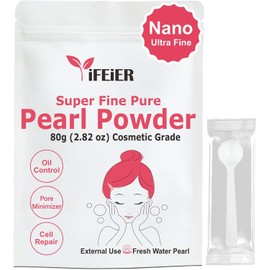 Polvo de perla de agua dulce puro para el cuidado de la piel y cosméticos caseros. 80 g (2,82 oz) Polvo de perla superfino para lociones caseras cremas sueros elaboración de mascarillas