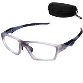 Tallew 1 Set Lensless Protective Glasses with Case Sport Goggles Compatible with Pickleball Without Lenses Protective Eyewear(Gray)