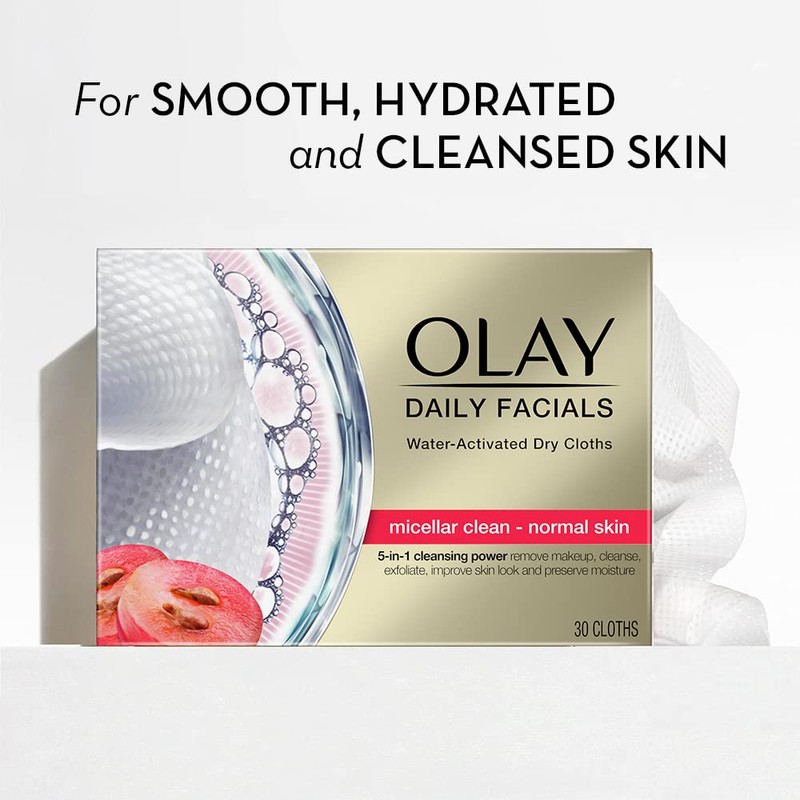 Olay 4-In-1 Daily Facial Cloths, Normal Skin 33 Count, Packaging
