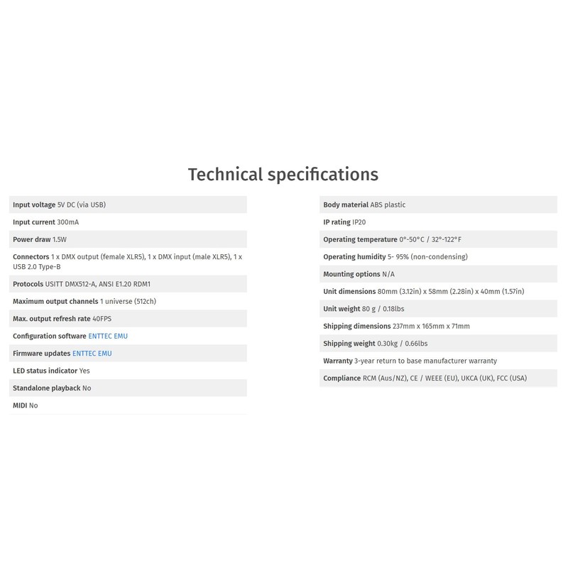 ENTTEC DMX USB Pro 512-Ch USB DMX Interface