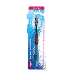 Top Med ETS Smokers Toothbrush Extra Hard (Red and Blue, 1 Count (Pack of 1))