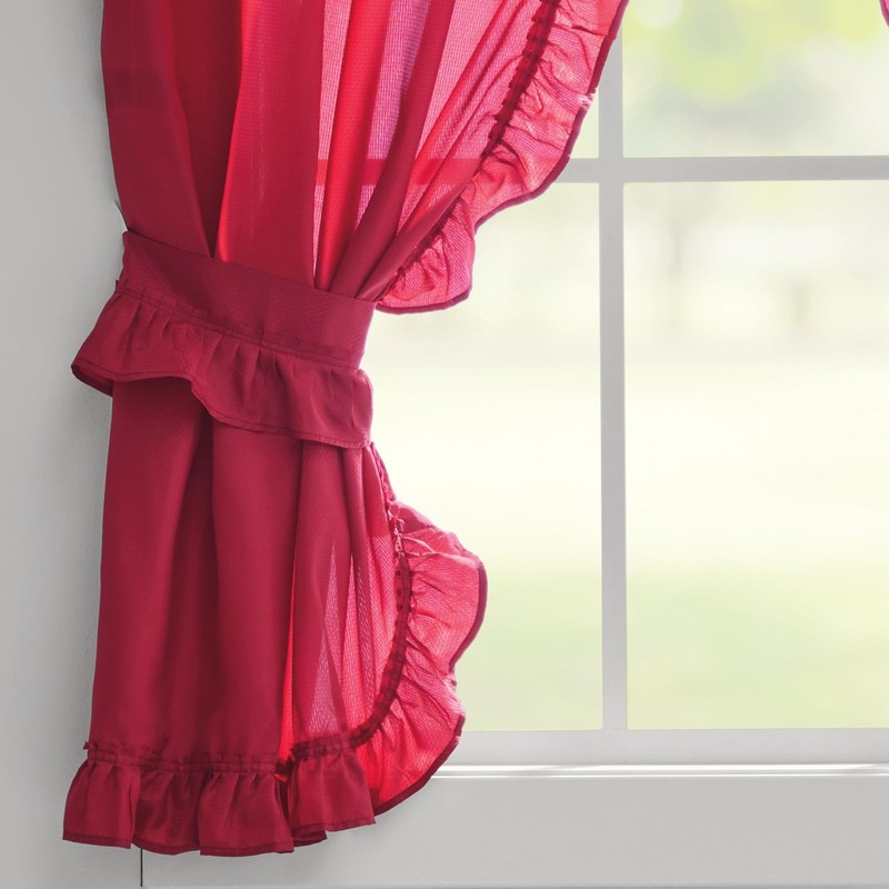 Stoneberry Home Ruffled Window Curtain Set, 70" x 45" Curtain