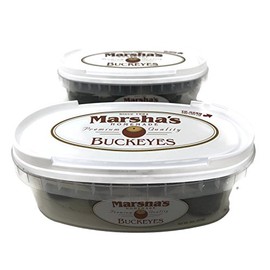 Marsha's Buckeyes Chocolate Peanut Butter Candy, Homemade Premium Quality, 8 Ounce Deli Containers (Set of 2)