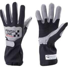 FinishLine Red Size Medium Single Layer Racing Gloves, SFI 3.3/1