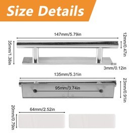 MOROBOR Self-Stick Push Pull Helper, 4pcs Silver Plastic Convenient Opening Stick-on Handles with Plate for Kitchen Cabinet Window Sliding Closet Door Wardrobe