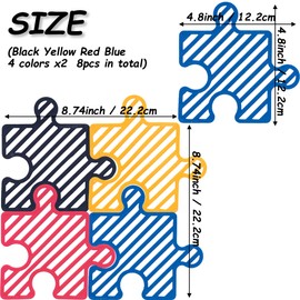 H&W 8Pcs Silicone Coasters for Drinks, Puzzle Coasters for Coffee Table, Cute Cup Mats for Tabletop Protection, Trivet Mats for Home Décor(4 Colors)