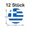 Pack of 12 Stickers Greece Round 4 cm Greece Flag