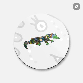 Unbranded Crocodile Colorful Animal | 4'' X 4'' Round Decorative Magnet