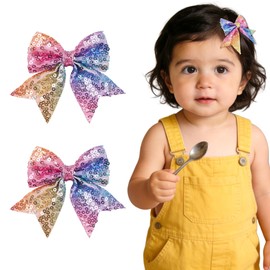 Colorful Glitter Fable Hair Bows Alligator Clips Christmas Festival Hair Accessories for Little Girls Toddlers Kids