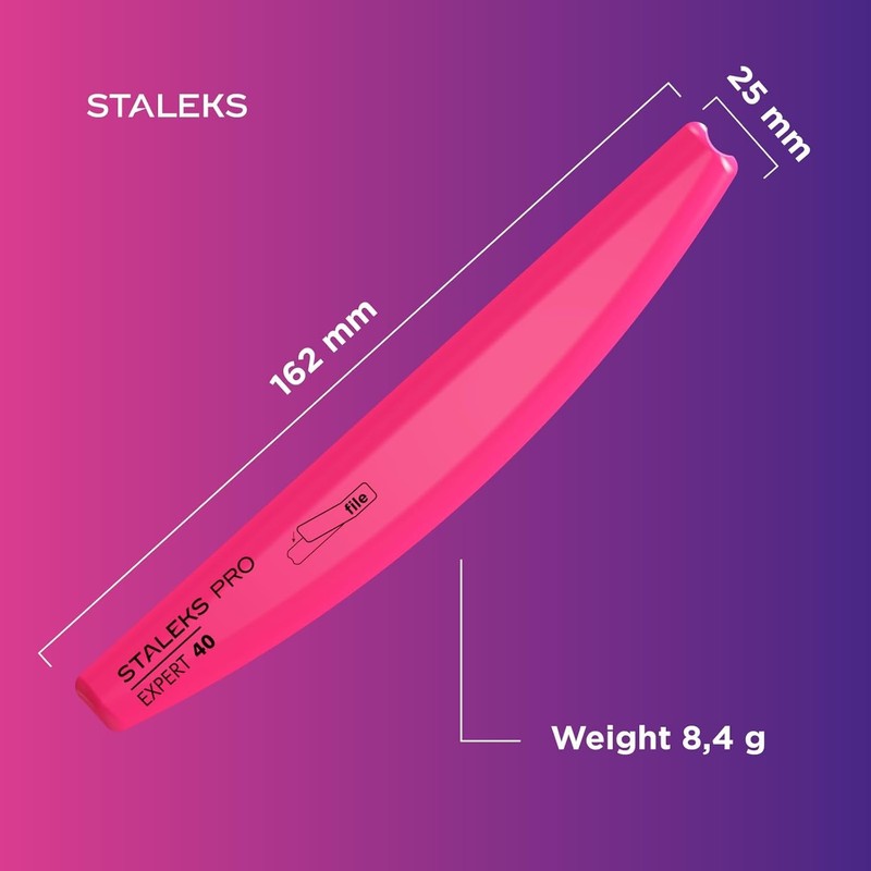Staleks Pro EXPERT 40 Slanted Plastic Crescent Nail File BASE