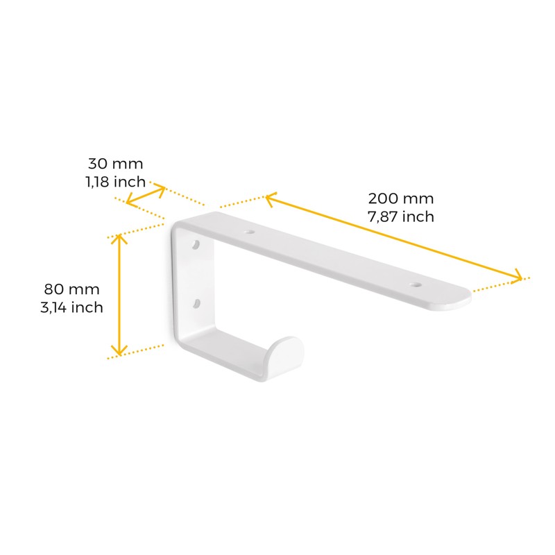 Emuca - Set of Wooden Shelf Brackets with Integrated Hanger,